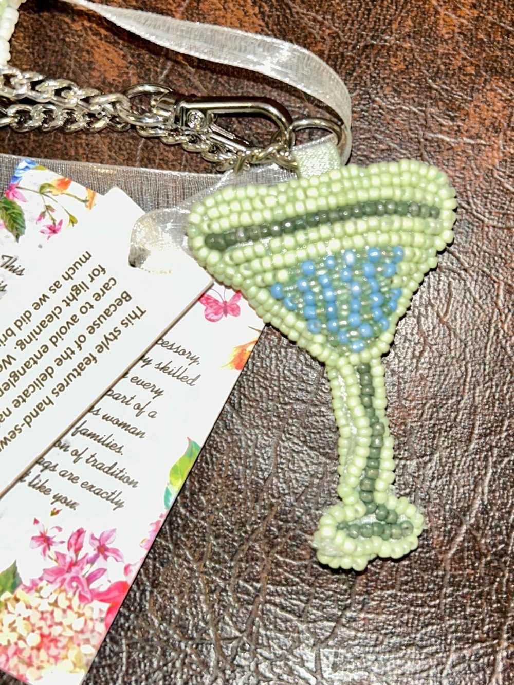 NWT VIRAL TJMAX MARSHALLS Pastel
Green Martini Stripe Beaded Shoulder
Bag Purse - Picture 6 of 15